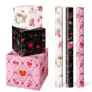 3 rollos de papel de regalo para el día de San Valentín para regalos