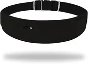 Slim Running Belt,Waist Pack,3-Pocket Waterproof Adjustable Fanny Pack with Hidden Water Bottle Pocket,Phone Holder for Running, Jogging, Hiking, Cycling(Black)