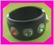 BRIGHTON Bright SPARKS Crystal Black OVAL Hinged BANGLE Bracelet NWtag $108 55%