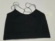 Hollister Gilly Hicks Bralette Womens Large black Lace Thin Strap Knit new