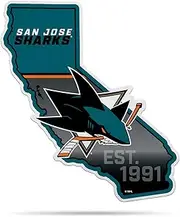 Rico Industries NHL San Jose Sharks State Shape Shape Cut Pennant - Home and Living Room Décor - Soft Felt EZ to Hang