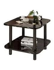 [SOGA] Stone Pattern Ceramic Side Table 70cm in Black