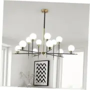 12-Light Glass Sputnik Chandeliers Black and Gold Sputnik Light Fixture Modern