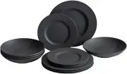 Villeroy & Boch Manufacture Rock 12-Piece Dinnerware Set, Plates and Bowls, Matt