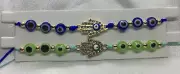 2 PC Evil Eye Bracelets Set Jewelry Unisex Bead Charm String Knot Bracelet 1722