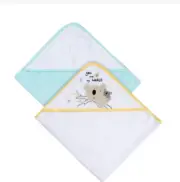 2 Pack Koala Bear Gerber Baby Boy or Girl Hooded Towels Blue Yellow NIP 26 x 30