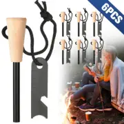 6Pcs Magnesium Flint Rod Stone Fire Starter Lighter Emergency Survival Camping