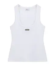Alexander McQueen Placket Ribbed Tank Top IT40,IT44,IT42,IT38 optical white