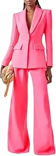[Zadaos] Women's Suit Sets Single Buttons Slim Fit Blazer Flare Pants Suit Two-Piece Sets