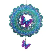 Outdoor Wind Spinner Metal, 12 Inches Butterfly Hanging Wind Spinners 3D Gard...