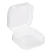 24pcs Clear Storage Container with Hinged Lid 38x18mm Plastic Square Craft Box