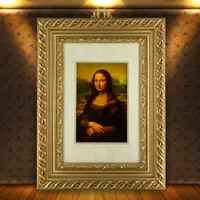 在飛比找蝦皮購物優惠-黃金複製畫 世界名畫 蒙娜麗莎的微笑 達文西 羅浮宮 純金9