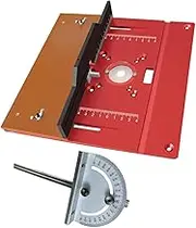 Router Table Insert Flip Plate Woodworking Tool Portable 9.4x9.6x1.6inch Aluminium Multipurpose for Electric Trimmers Sturdy, with Miter Gauge
