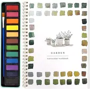 KutaKuta Watercolor Workbook, 12 Colors Watercolor Paint Set with Paint Brush, Beginner-Friendly Watercolour Workbooks for Adults, Watercolour Workbook Art Crafting Painting Supplies for Teens Kids