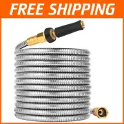 100 FT Expandable Stainless Steel Garden Hose - Kink-Free & Durable Design