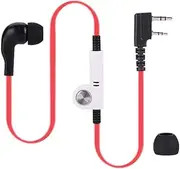 Bewinner Walkie Talkie Headset, 2-Pin K Headphones Headset with PTT Microphone for Walkie Talkie Wireless Head K Suitable for Police Officers, Hotel Guardians (Red)