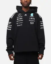 [ADIDAS] Adidas x Mercedes-amg Petronas Formula One F1 2025 Team Hoodie Black/white - Size 2XL 2XL Black/White