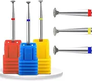 Diamond Nail Drill Bits Set - 3PCS Professional Russian Manicure & Pedicure Bits for Cuticle Care, Gel Polish Removal, Safety Nail Prep (3.3mm, Fine/Medium/Ultra-Fine)