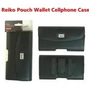 Reiko Full Leather iPhone 6+iPhone7+iPhone 8+Plus Pouch Black Clip Wallet Case