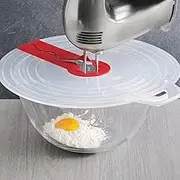Mixing Bowl Splatter Guard, Mixer Splatter Guard, Silicone PP Mixing Bowl Splatter Screen Guard, Splashproof Cover for Egg Bowl Whisks Cooking Baking, Universal Fit for Most Bowls