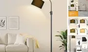 【Upgraded】 Dimmable Black Floor Lamp, 1200 Lumens LED Bulb Included, Arc Floor