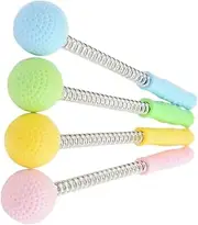 Ipetboom 4pcs Portable Silicone Massage Balls Spring Therapy Hammer for for All Ages Green Yellow Durable Massage Tool for Health and Relaxation