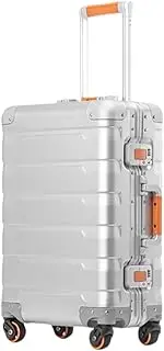 [sdneNest] Carry-on Suitcase Luggage Travel Suitcase Scraping Texture Cabin Luggage Thickened Aluminum Alloy Suitcase Carry-on Suitcases Carry On Luggages (20in Silver)