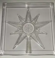 New Vintage Tree Topper Clear Lucite Star With Snowflake Detail