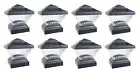 Set of 8 Black Color Square Solar Light Post Cap 4x4 PVC Fence Style 246BX8