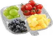 Compartment Plates, Four-Grid Separated Plates, Square Fruit Dish Household Compartmentalized Tableware Dishwasher-Safe for Baby Camping Home Travel