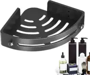 Shower Corner Shelf Organizer Water Resistant Rustproof Adjustable 11.81" BLACK