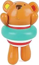 Hape Tubing Pull-Back Boat | Toddler Bath Toy for 18M+ | Floating Speedboat with Water-Skiing Bear | Interactive Pull-String Bath Time Fun | Develops Motor Skills & Coordination