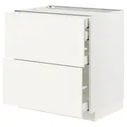METOD / MAXIMERA base cb 2 frnts/2 low/1 md/1 hi drw, white/Vallstena white, 80x60x80 cm
