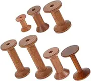 SHINEOFI 7PCS Wooden Spools for Crafts Vintage Bobbins for Embroidery Sewing Durable Thread Holders for DIY Projects and Home Organization