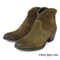 在飛比找Yahoo奇摩購物中心優惠-Tino Bellini 歐洲進口牛麂皮率性百搭側拉鍊跟靴-
