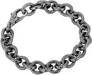 [NKlaus] 19 cm Anchor Bracelet 925 Silver Blackened - 9.8 mm Width, Classic Design, Silver Jewellery for Men, Bracelet Stylish and Timeless 16487