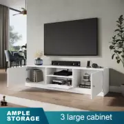 160cm TV Stand Cabinet 3 Doors Entertainment Unit Storage Shelf - White