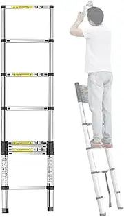 Telescopic Ladder Telescopic Ladders Multi-Purpose Extendable Ladder Telescopic Ladder F 20ft 16.5ft 12.5ft 10.5ft 9.5FT Telescoping Ladder, Aluminum Extension Telescopic Ladders for Rooftop