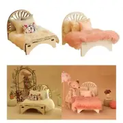 1/12 Scale Dollhouse Bed Single Bed for Bedroom Micro Landscape Accessories