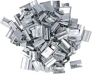 Leopacat Strapping Open Seal Clip, Seal Heavy Duty Seals Clip Metal Buckle Snap On Gripper Strap Galvanized Steel Securing Packaging and Pallet Banding for 16mm Width Plastic PET Pack of 200Pcs