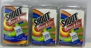 Lot of 3 Shout Wipe & Go Instant Stain Remover Wipes Travel Size 12 wipes total