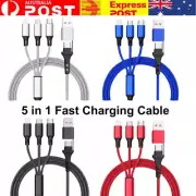 5-in-1 Multi Charging Cable – USB C/A to Type-C, iPhone, Micro USB, Android