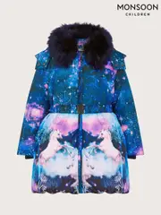 Monsoon Blue Ulla Unicorn Print Coat (E71379) | $150 - $173