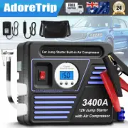 AdoreTrip 3400A Jump Starter Battery Booster Charger Power Bank + Air Compressor