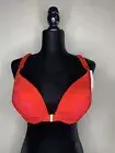 NWT Cacique Front Close Sexy Boost Plunge Push Up Bra 38DD Red Pink Lace NEW $70