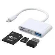 Joyroom OTG Apple Lightning to USB SD Card Reader for iPhone iPad, Lightning USB Adapter, White