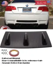 14" x 6" Carbon Rear Bumper Valance Diffuser 3 Shark Fins For Mercedes Smart