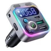 Car Bluetooth Transmitters Adapter Hands-free USB FM AUX 48W QC3.0 Charger