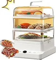 Electric Food Steame, 3 Tier 24L Multifunctional Electric Cooker with 24H Smart Reservation, 800W Food Grade Material and 360° Three-Dimensional Surround Heating, Easy to Clean, for Home