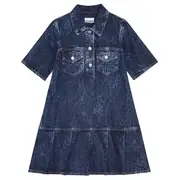 [GANNI] Crinkled Future Denim Mini Dress
